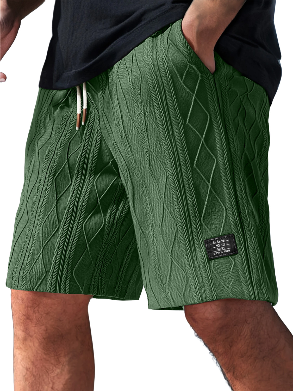 Herren Daily Casual Jacquard Struktur Besticktes Logo Shorts