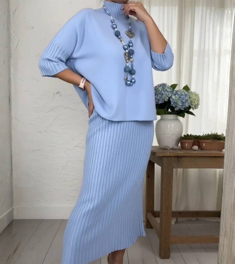 Marlene™ - Ensemble en maille avec jupe côtelée