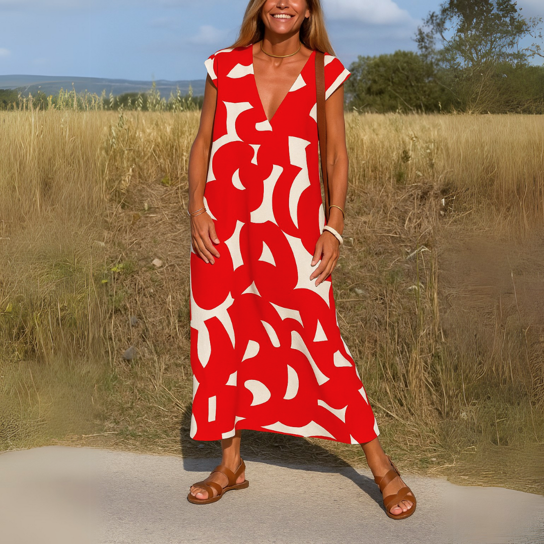 Azura™ – Robe confortable et fluide de style Ibiza avec décolleté en V