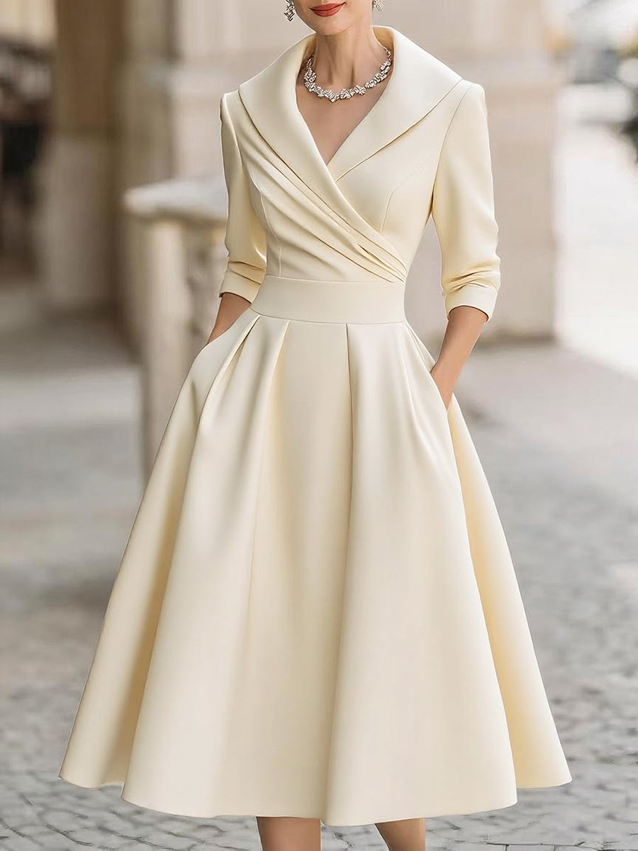 Lea™ - Robe midi élégante avec un subtil éclat
