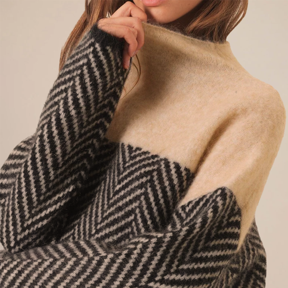 Fleur | Pull à col roulé premium en tricot de qualité supérieure
