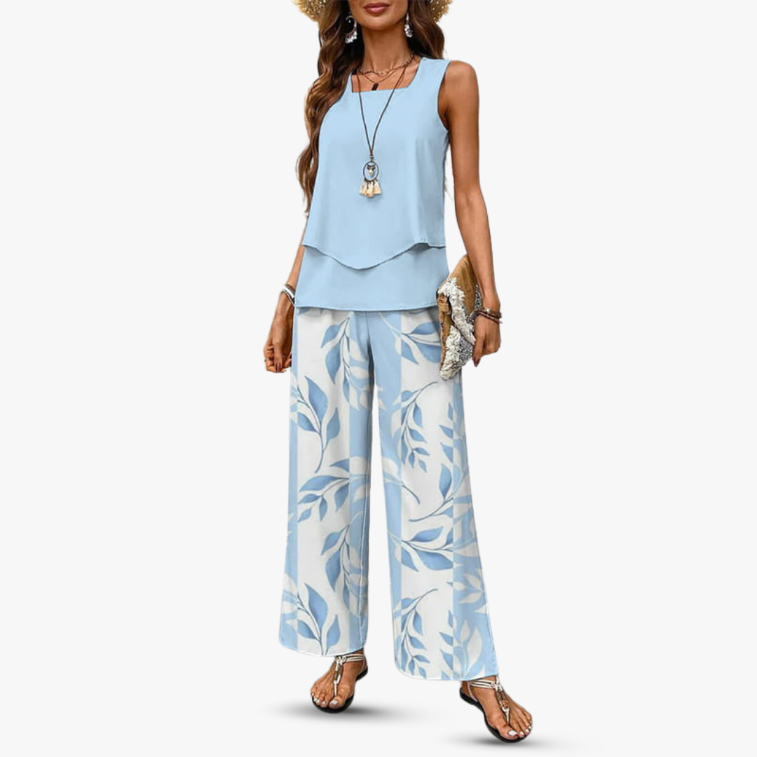 Amara™ – Ensemble Premium Deux Pièces avec Top Sans Manches et Pantalon