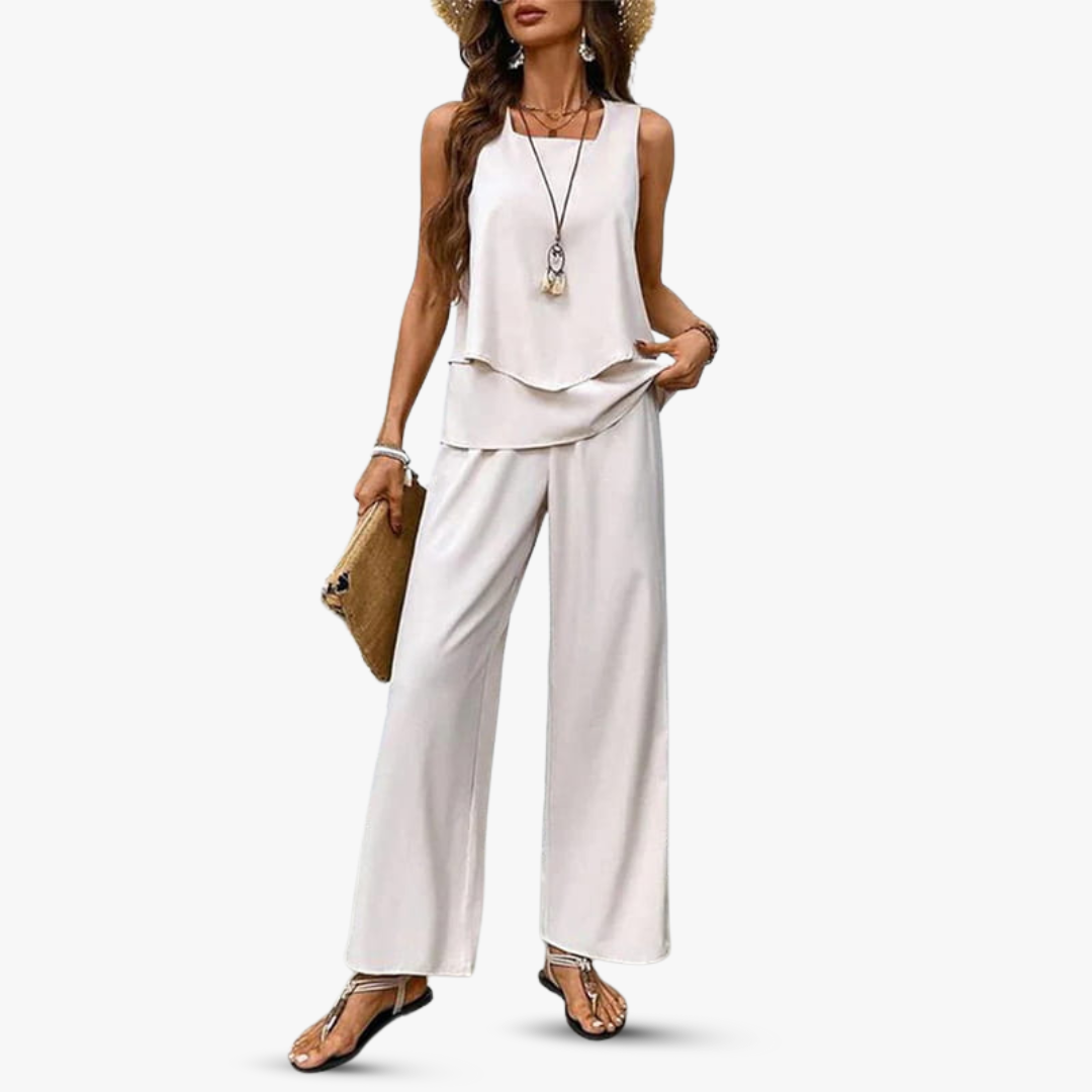 Amara™ – Ensemble Premium Deux Pièces avec Top Sans Manches et Pantalon