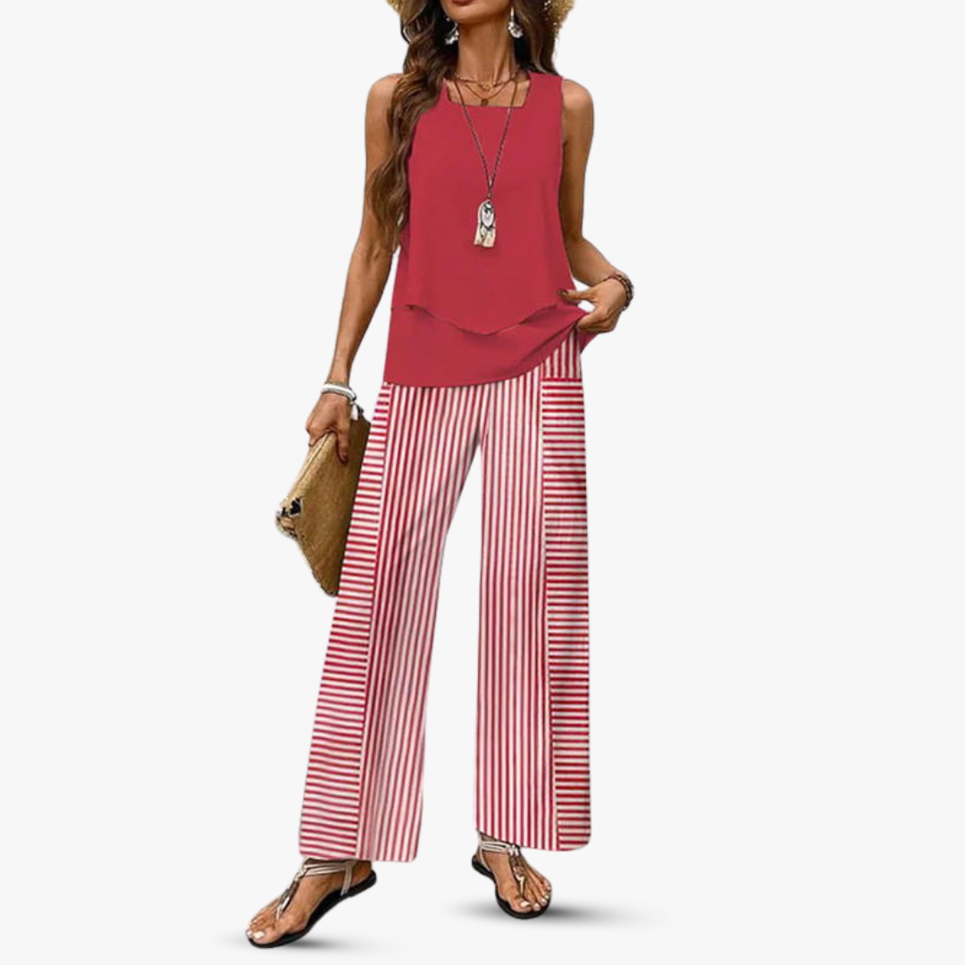 Amara™ – Ensemble Premium Deux Pièces avec Top Sans Manches et Pantalon