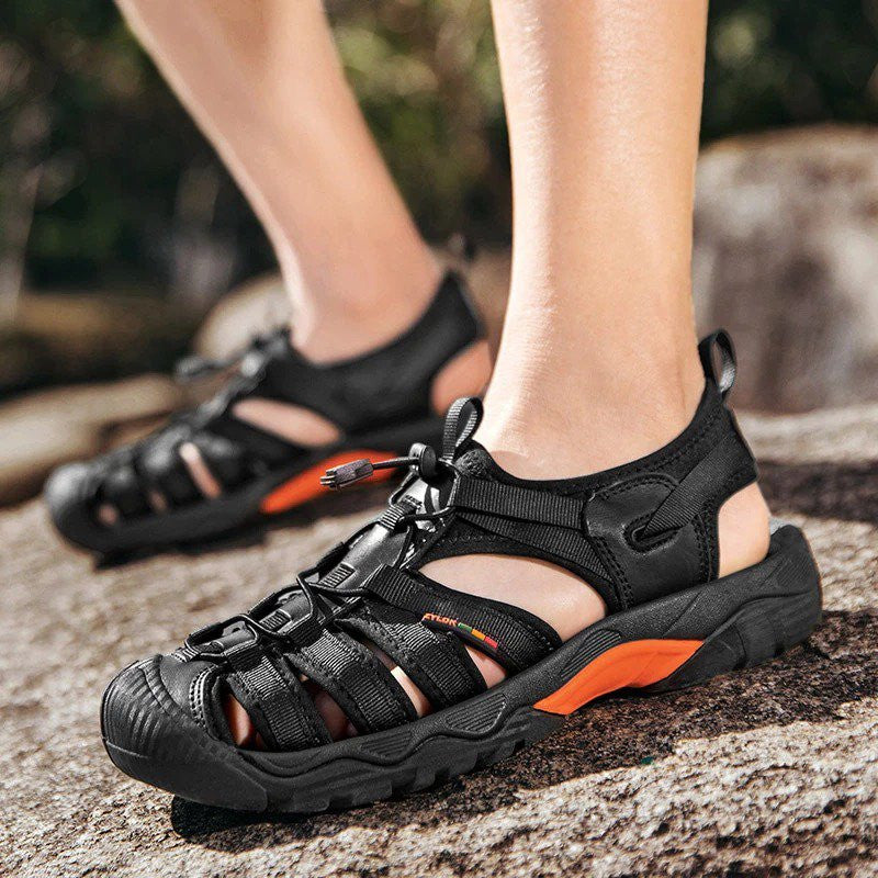 Sandales orthopédiques pour hommes à séchage rapide et à découpe pour l'été