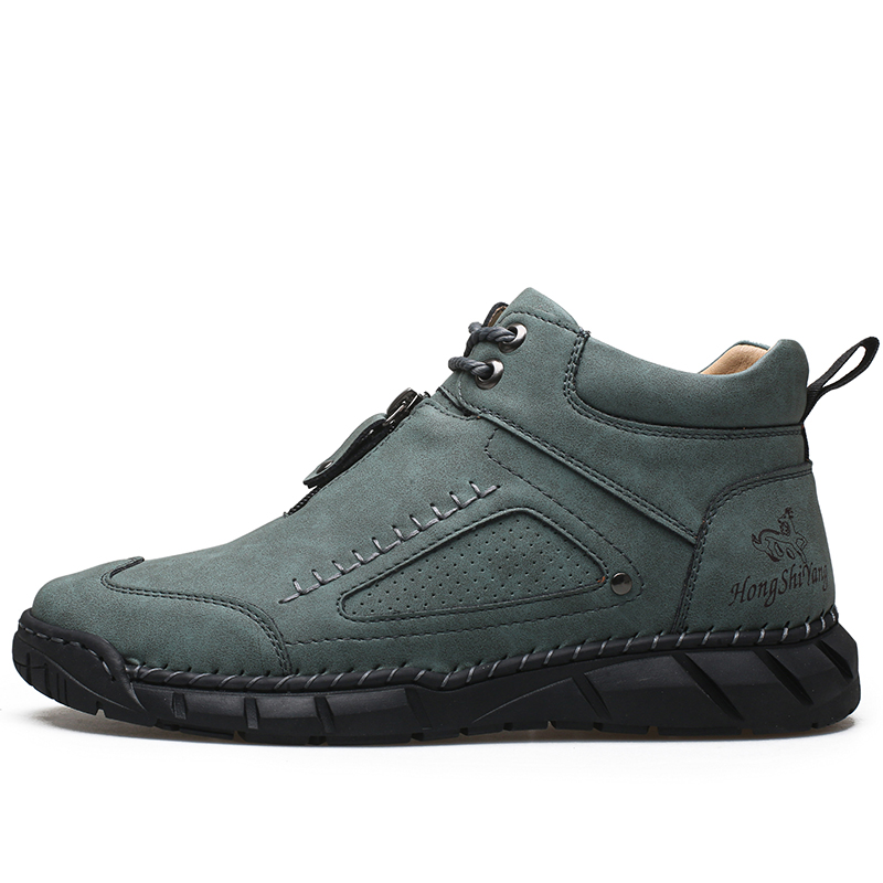 Chaussures de marche pour hommes – Matériau supérieur stable en cuir | Ajustement large au niveau des orteils | Circulation sanguine saine | Support de la voûte plantaire à l'intérieur | Imperméable | Soulagement de la pression