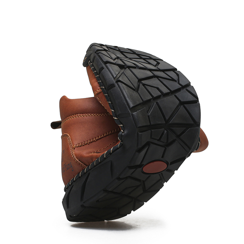 Chaussures de marche pour hommes – Matériau supérieur stable en cuir | Ajustement large au niveau des orteils | Circulation sanguine saine | Support de la voûte plantaire à l'intérieur | Imperméable | Soulagement de la pression