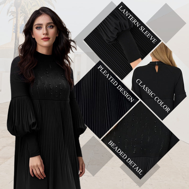 Avelyn™ - Robe plissée élégante avec des manches lanternes pour femmes