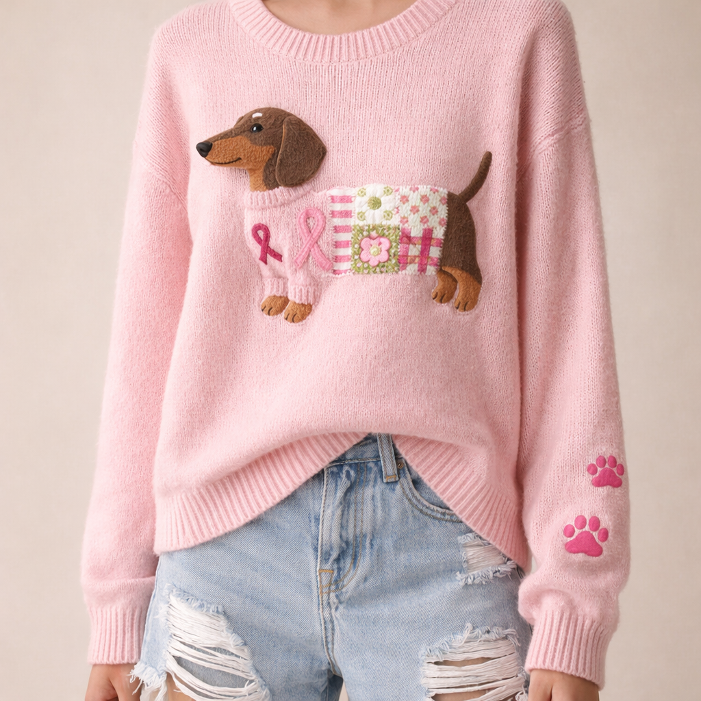 Laarni™ – Pull avec un chien en vêtements colorés