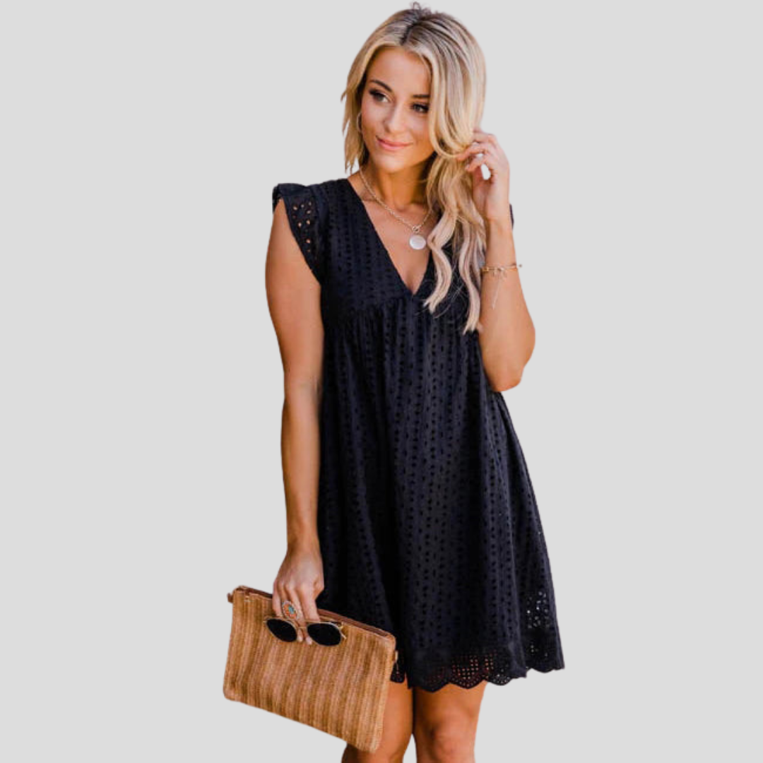 Elspeth™ – Robe d'été avec poches, dentelle et shorts intégrés