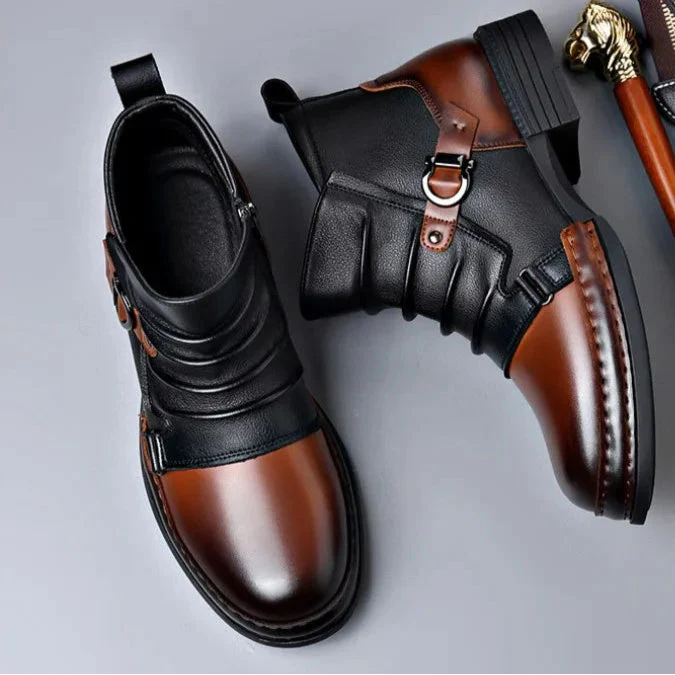 Herren-Ankle-Boots aus echtem Leder