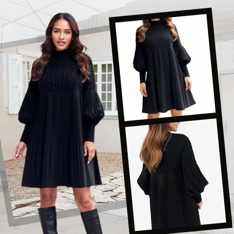 Avelyn™ - Robe plissée élégante avec des manches lanternes pour femmes