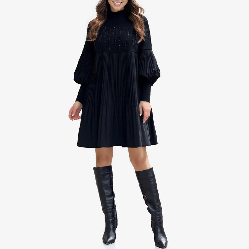 Avelyn™ - Robe plissée élégante avec des manches lanternes pour femmes