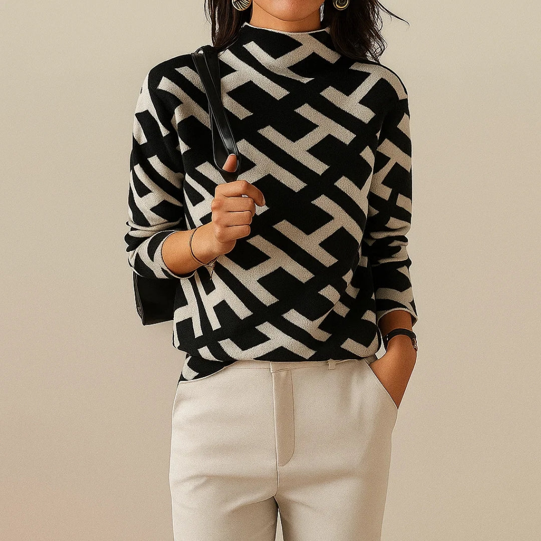 Aya™ - Pull femme confortable avec motif géométrique