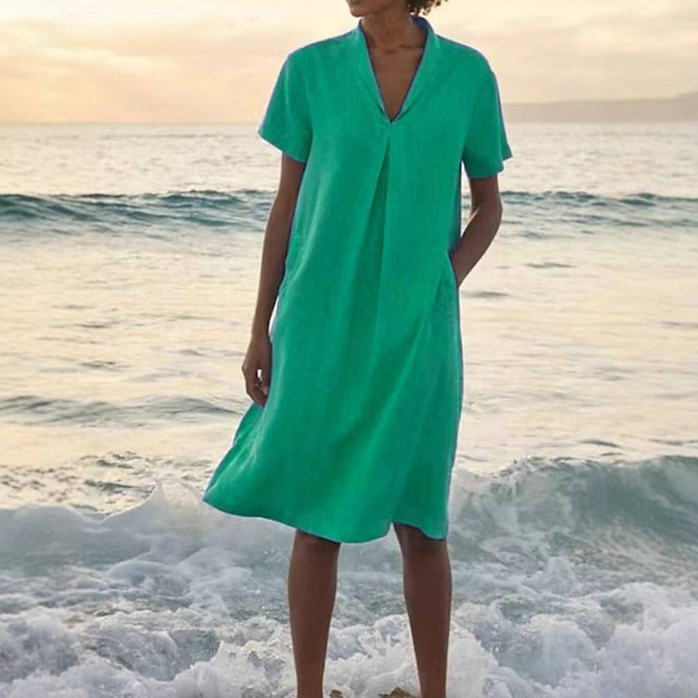 Bettina™ – Robe pour femmes avec décolleté en V et poches