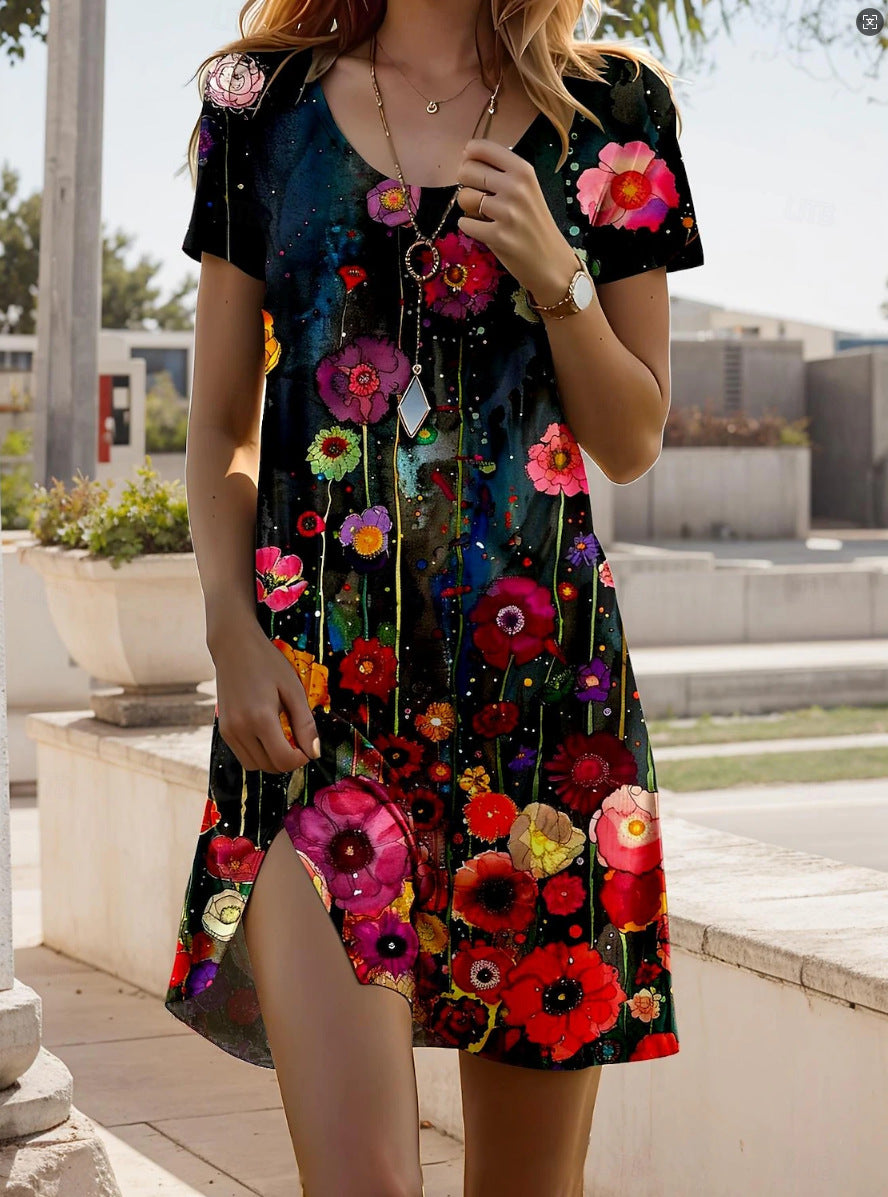 Isla™ – Robe avec imprimé inspiré de l'Inde et col rond