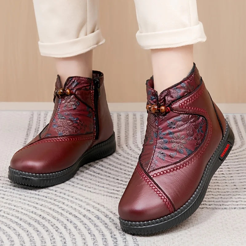 Bianca™ - Bottines vintage à motif floral