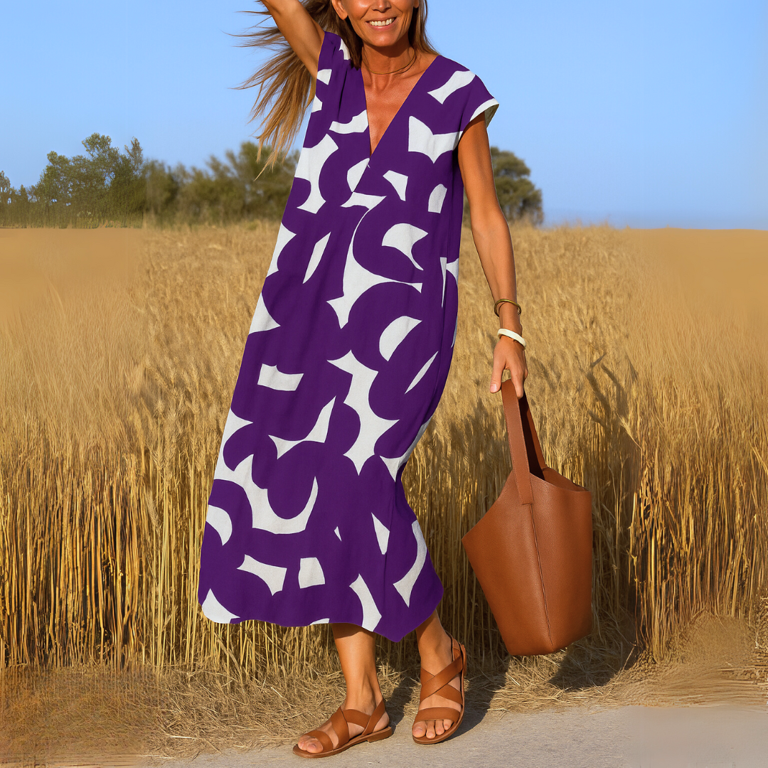 Azura™ – Robe confortable et fluide de style Ibiza avec décolleté en V