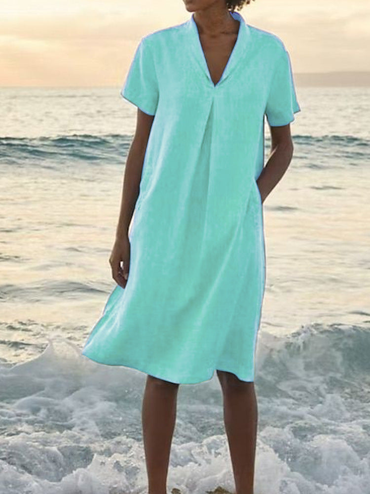 Bettina™ – Robe pour femmes avec décolleté en V et poches