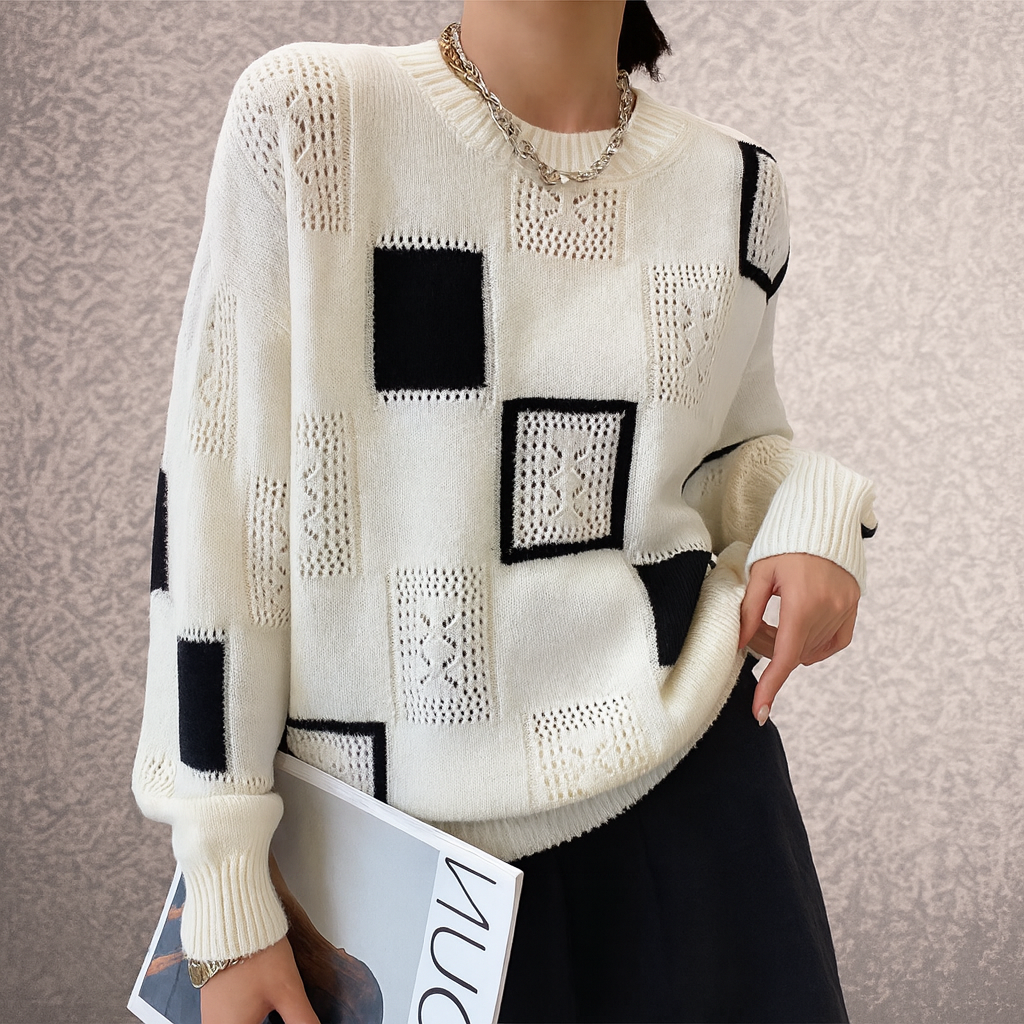 Pull géométrique – Style artistique avec une sophistication sans effort