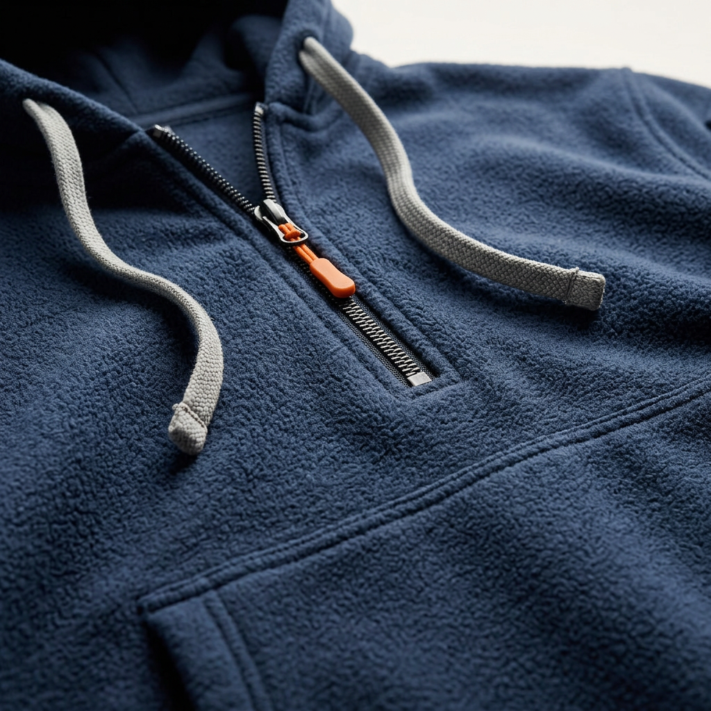 Herren-Kapuzenpullover mit Reißverschluss-Kängurutasche und praktischer Ärmeltasche