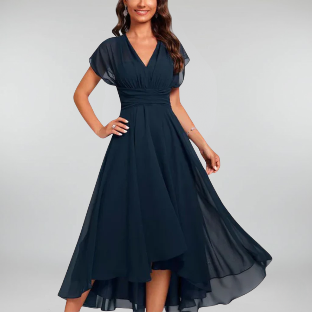Enid™ – Robe de soirée fluide et élégante avec décolleté en V