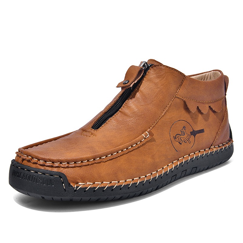🔥Aujourd'hui 60 % de réduction🔥 Chaussons pour hommes en cuir véritable avec soutien de la voûte plantaire