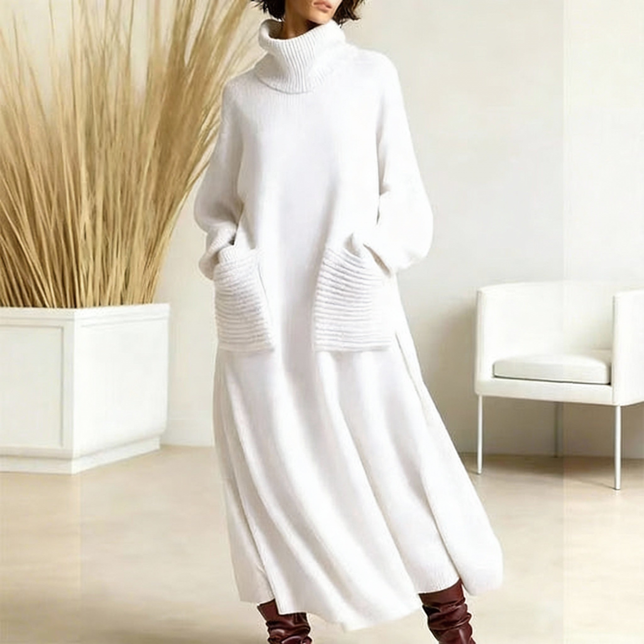 Robe en maille oversize Glenda™ pour femme, à col roulé