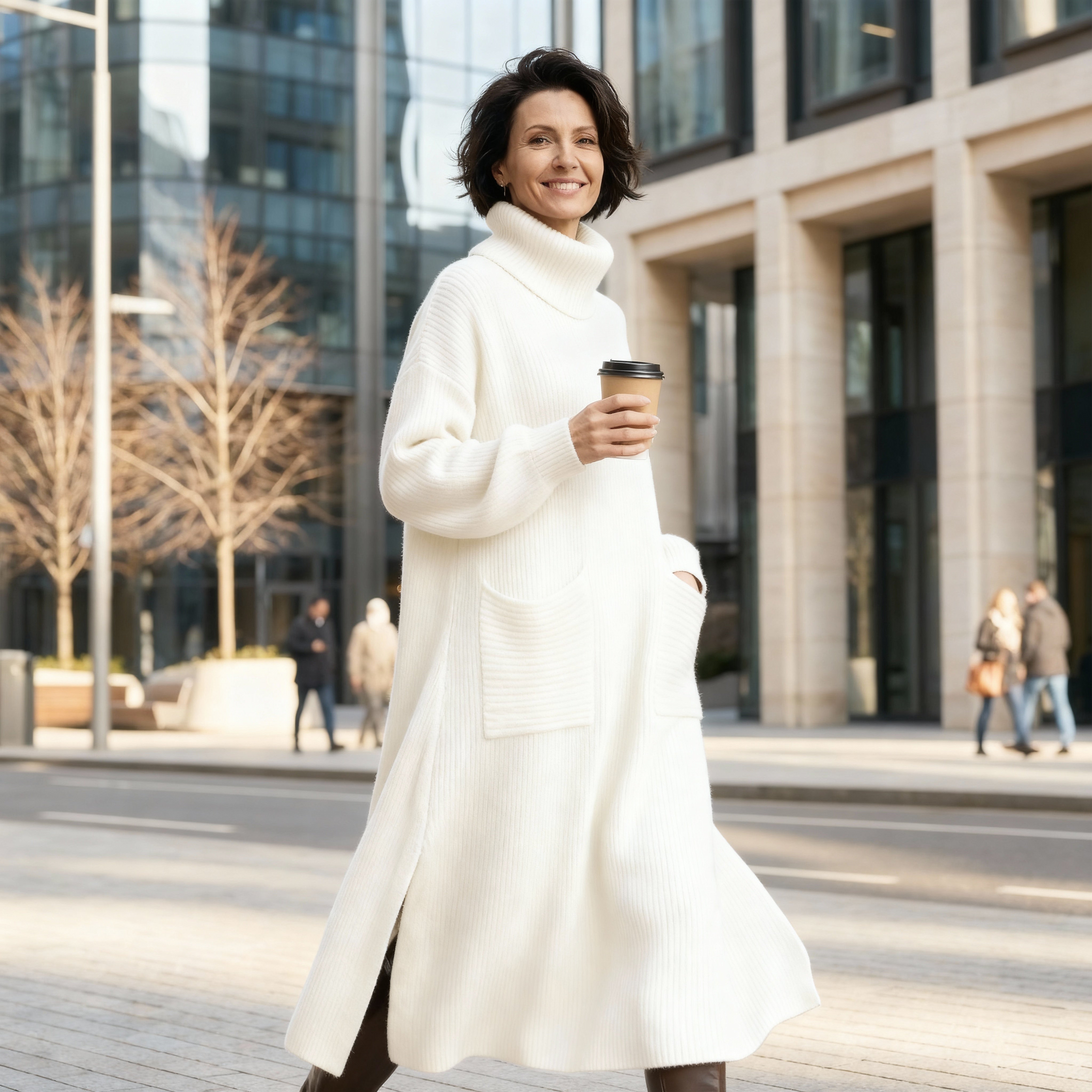 Robe en maille oversize Glenda™ pour femme, à col roulé