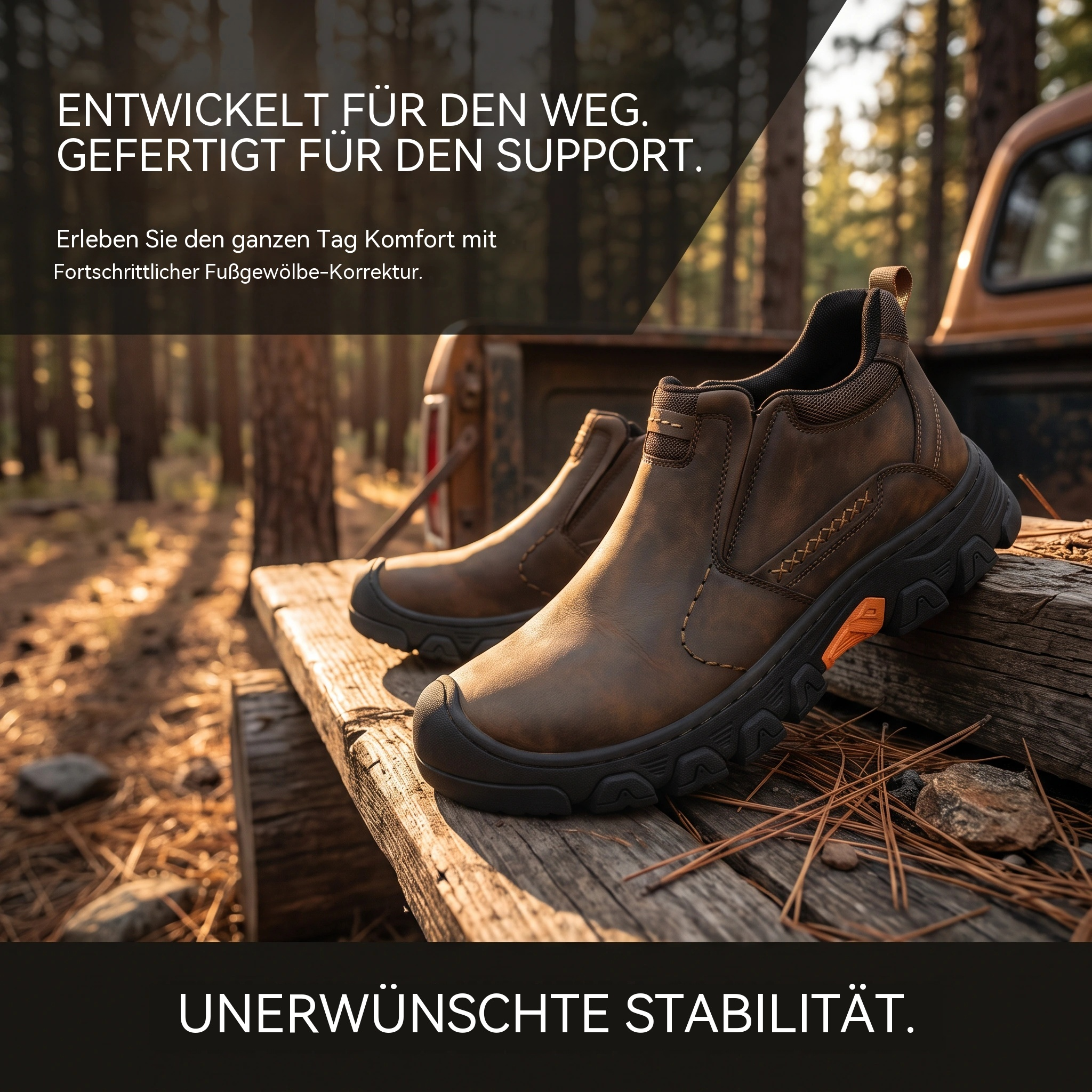 Lenoiva® Herren-Outdoor-Schuhe zum Hineinschlüpfen aus echtem Leder