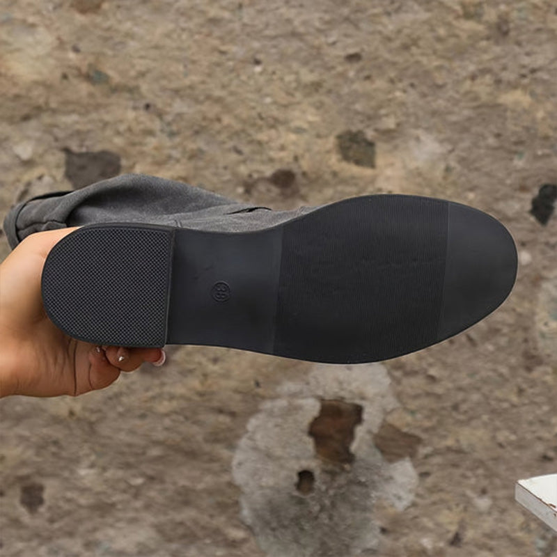 Belvia™ - Bottines pour femmes au style vintage avec un petit talon et un détail de boucle