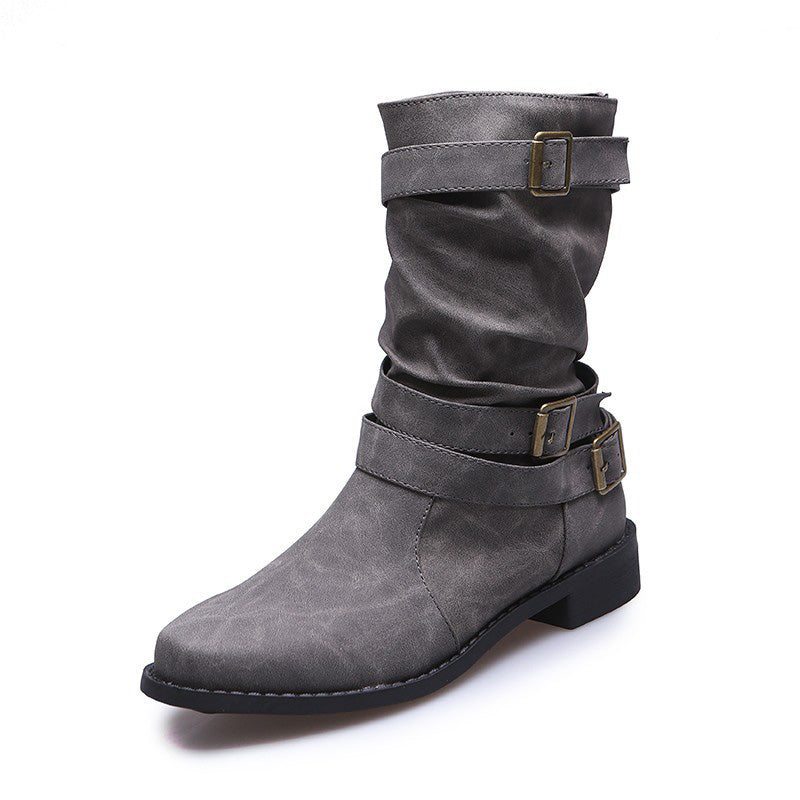 Belvia™ - Bottines pour femmes au style vintage avec un petit talon et un détail de boucle