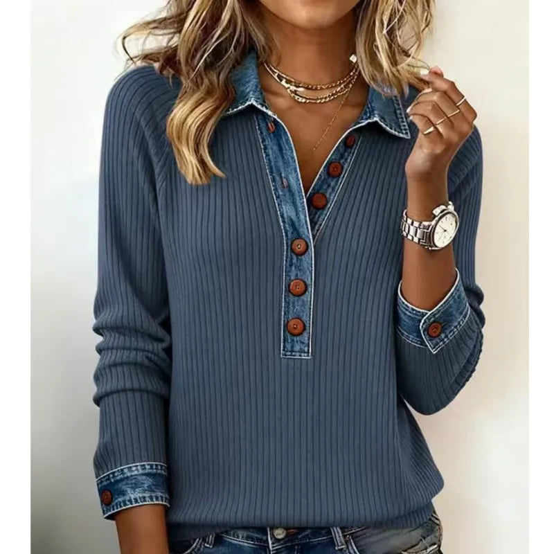 Damen Patchwork Strickjacke Übergangsjacke