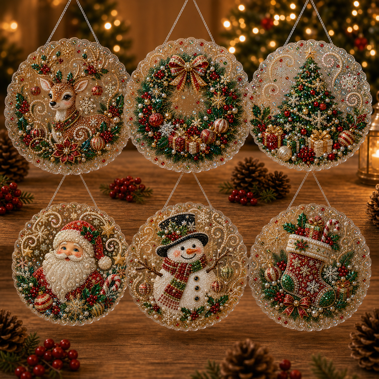 Christmas Pearl Diamond Art Hanging Ornament Kit