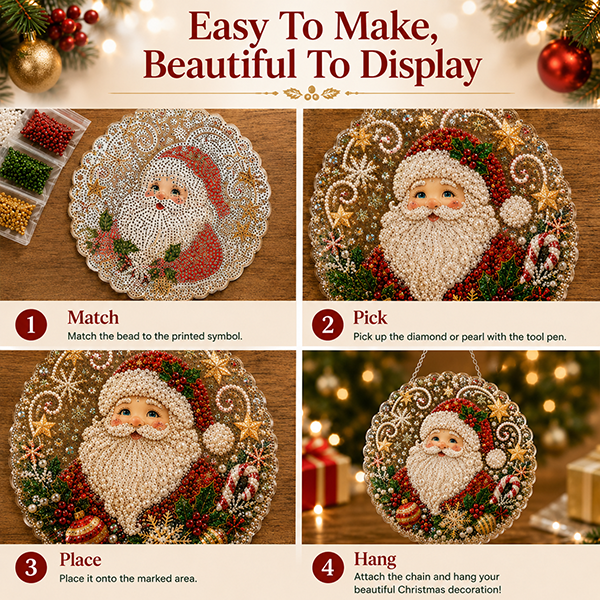 Christmas Pearl Diamond Art Hanging Ornament Kit