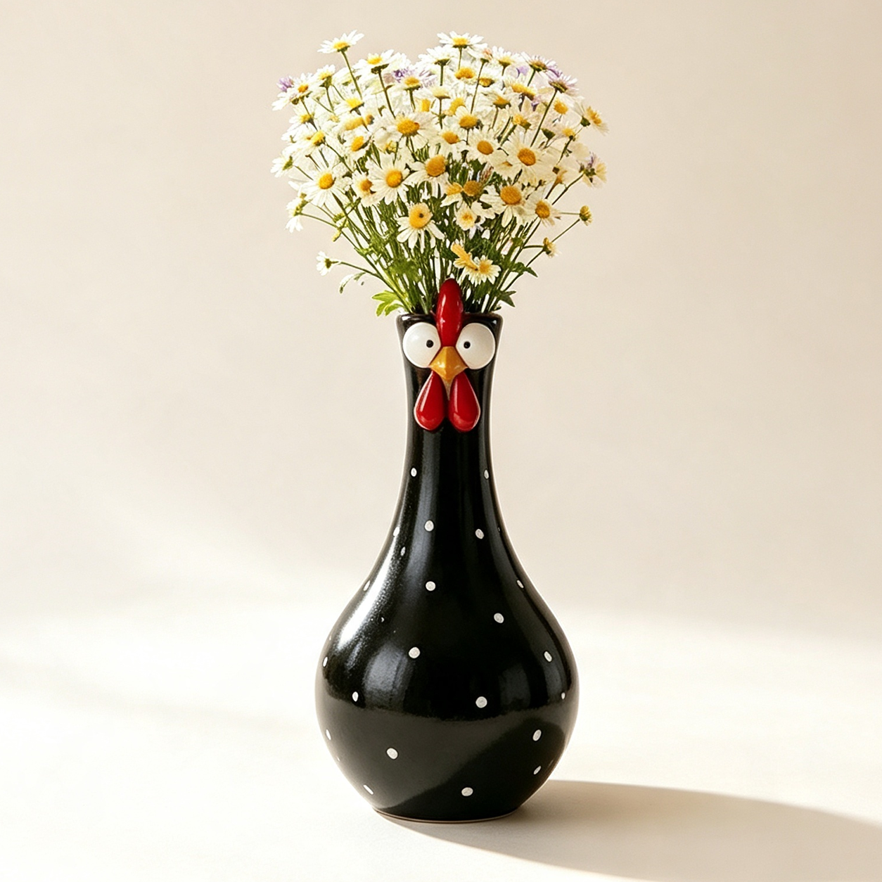 Classic Black chicken flower vase