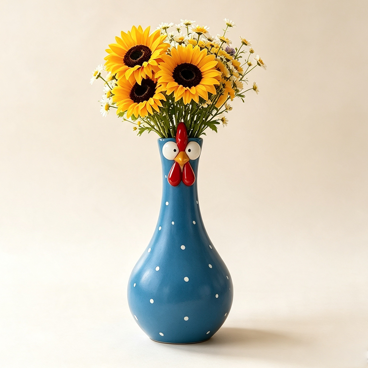 Sky Blue chicken flower vase