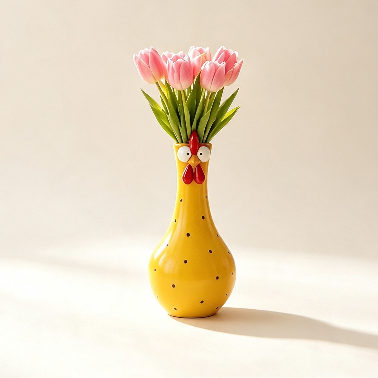 Sunny Yellow chicken flower vase