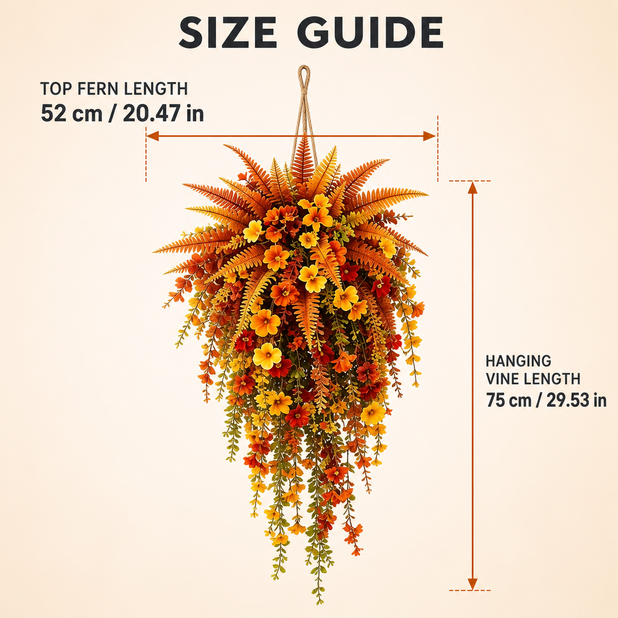 🍂 ARTIFICIAL FALL HARVEST HANGING BASKET - AUTUMN PORCH & DOOR DECORATION