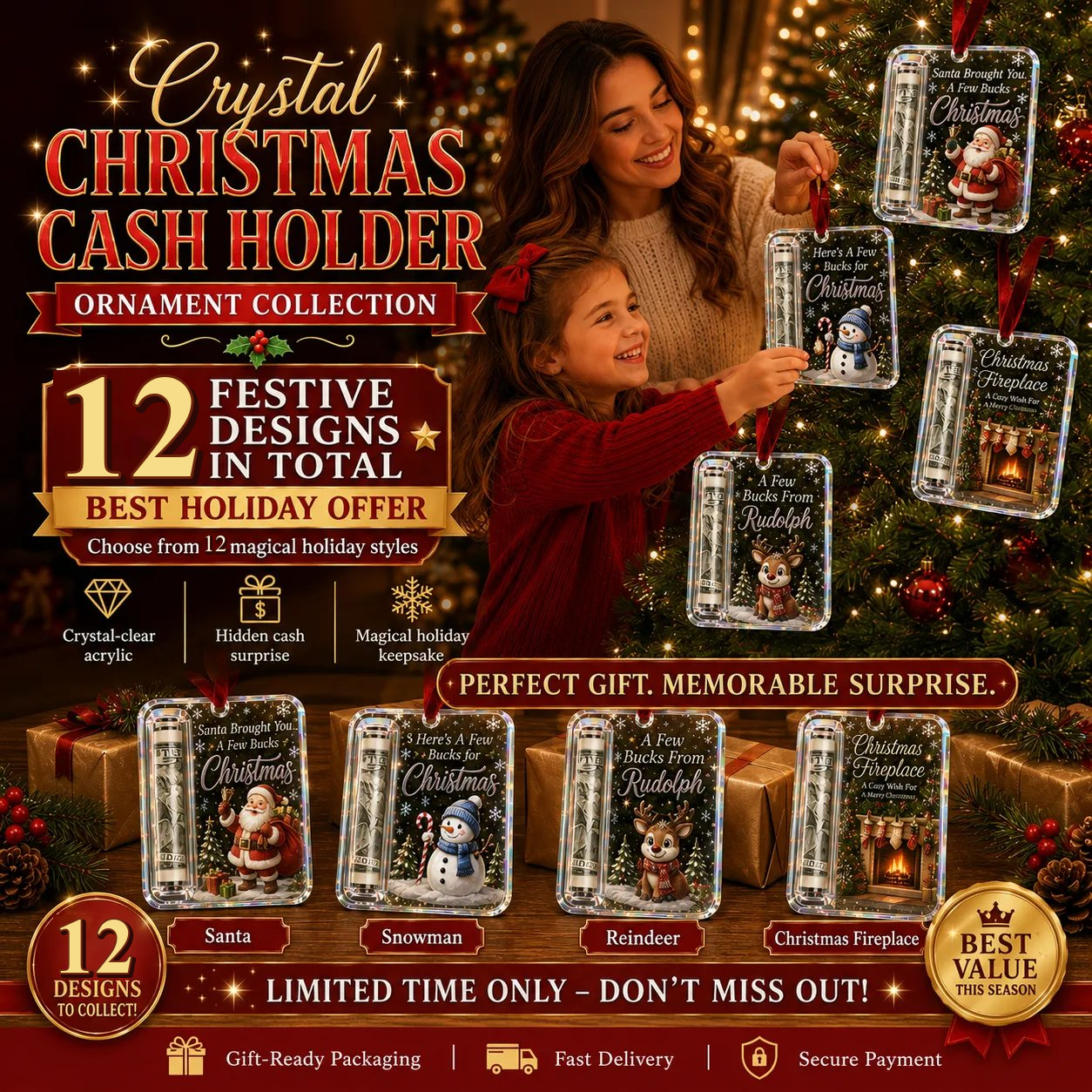 🔥LAST DAY 50% OFF - 🎄Christmas Cash Gift Ornament- Make Cash Feel Like A Real Christmas Gift💵