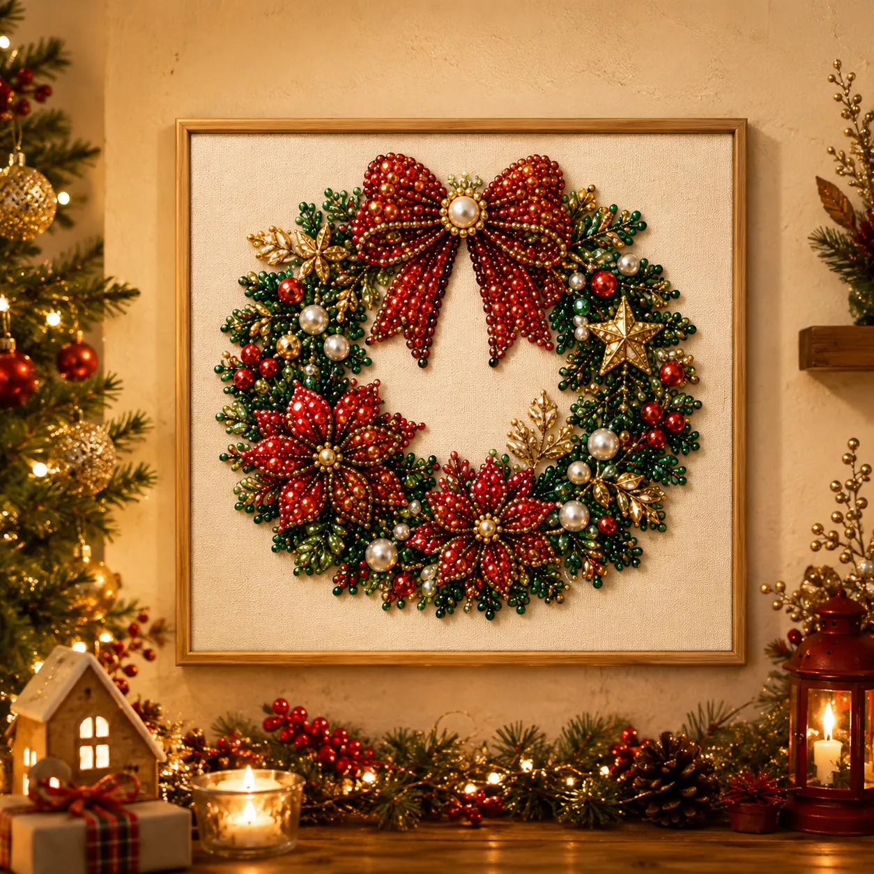 🧘Relaxing & Beginner-Friendly - 🎨💎DIY Christmas Pearl Diamond Painting Art Kit With Frame🎁 Buy 4, Get 1 Free — Add 5 to Cart