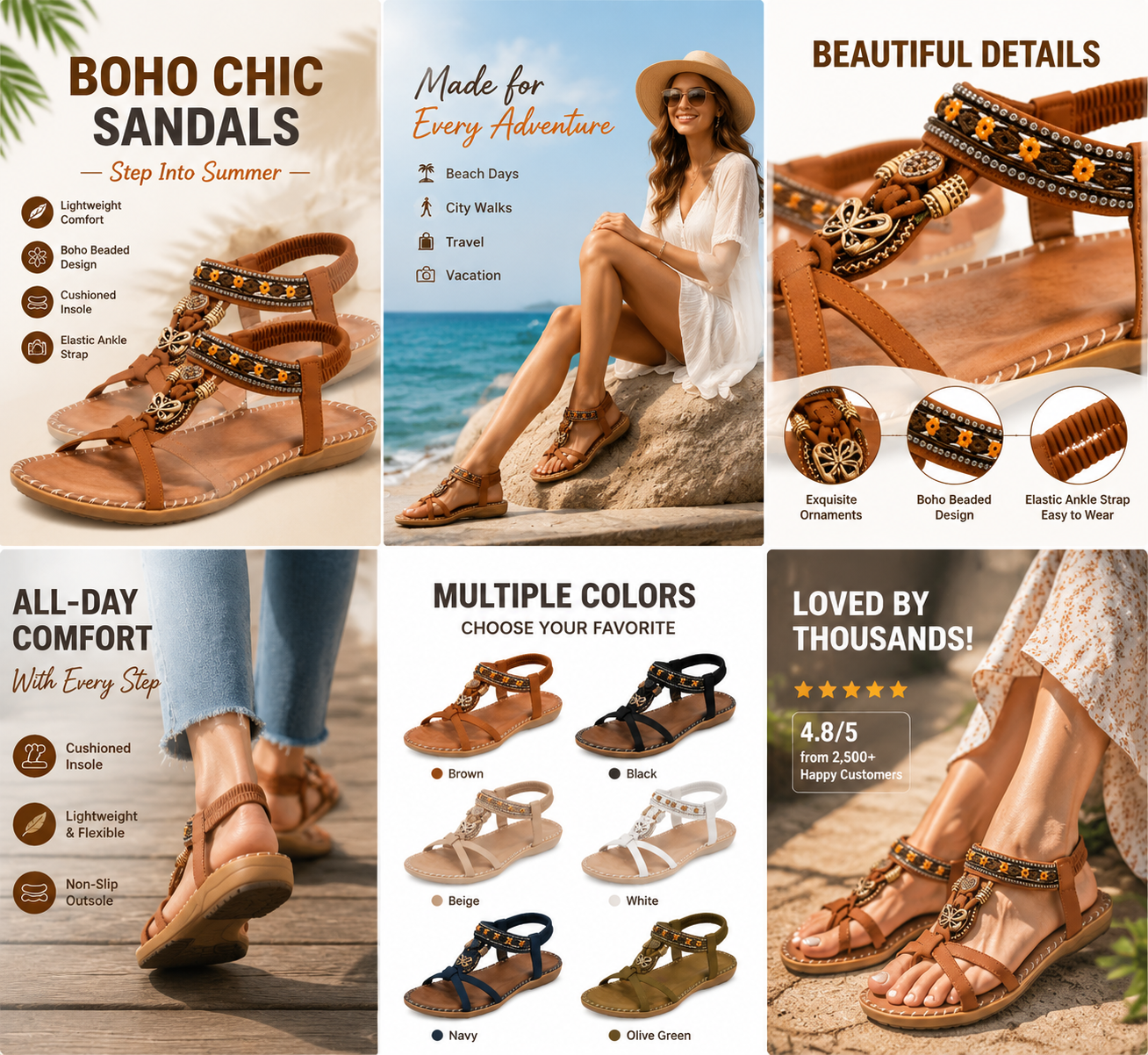 Sunlit Serenade:Boho Flat Sandals