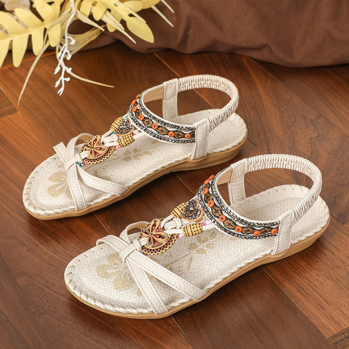 Sunlit Serenade:Boho Flat Sandals