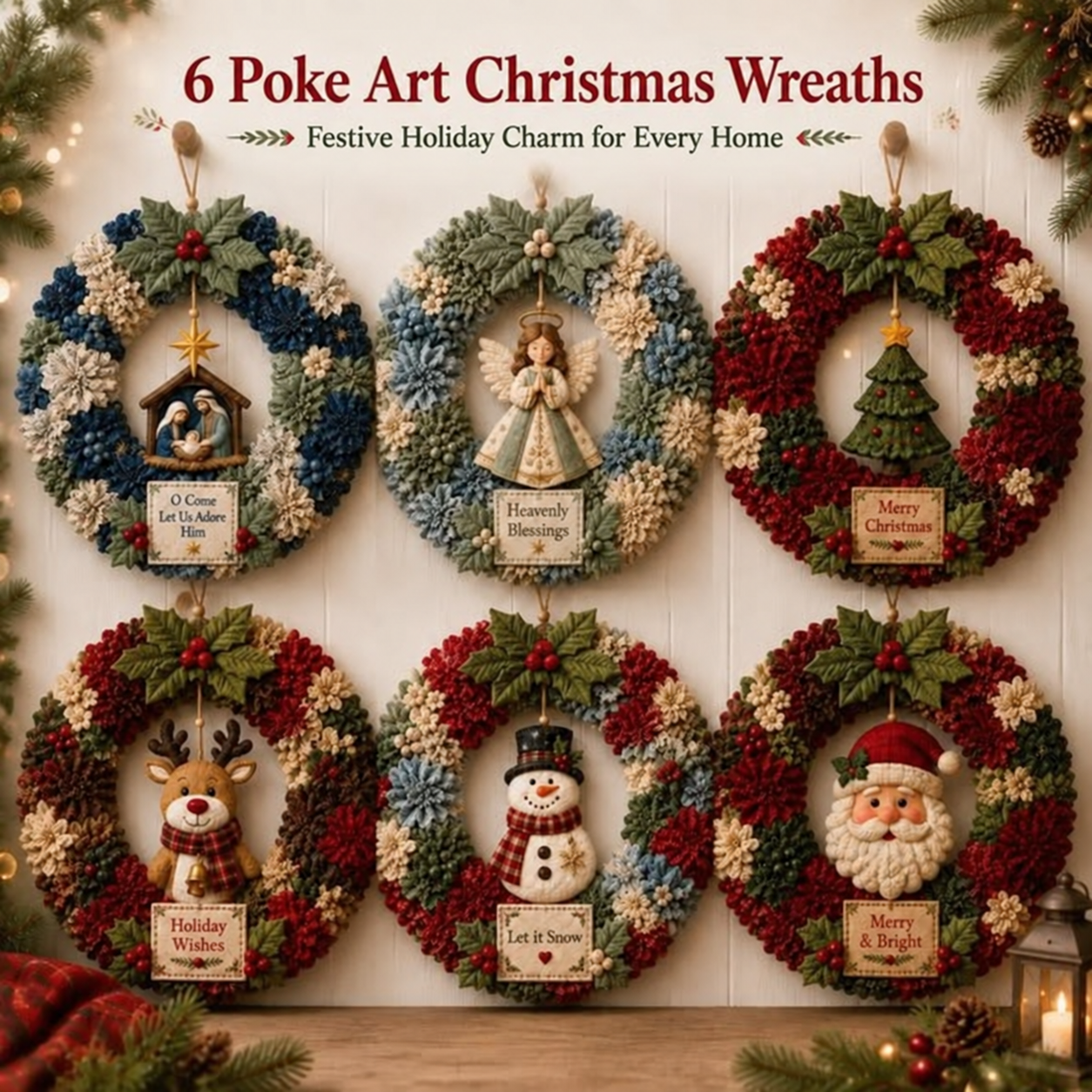 🔥49% Off Last Day -🎄 3D Fabric Poke Wreath DIY Kit