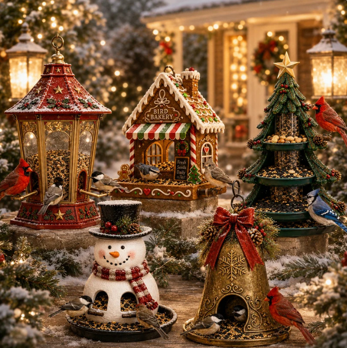 🎄 Christmas Bird Feeder Collection – Festive Garden Décor for Bird Lovers