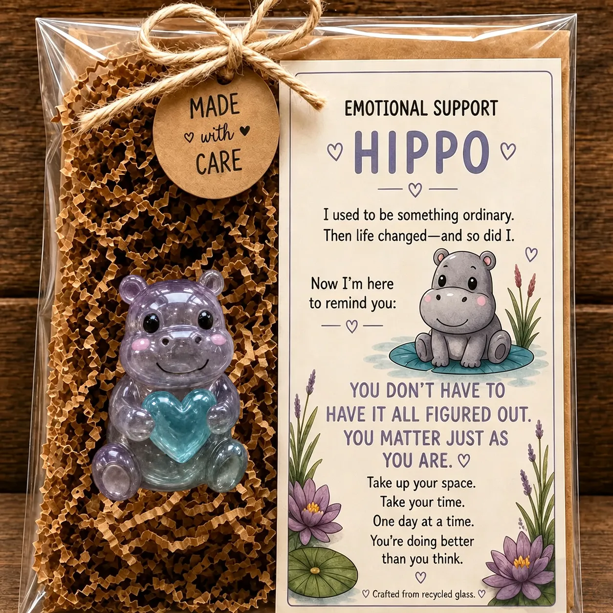 🌸🐝🦛 Emotional Support Animal Gift Set – A Meaningful Little Reminder That You Matter 💕