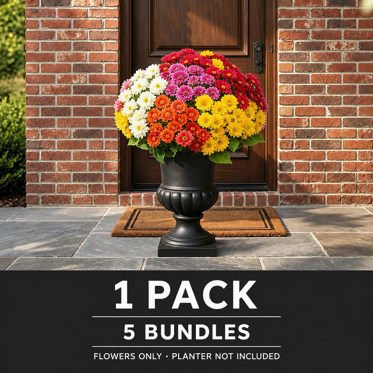 Mixed 5 Colors - 1 Pack - 5 Bundles - flowers only, planter not included