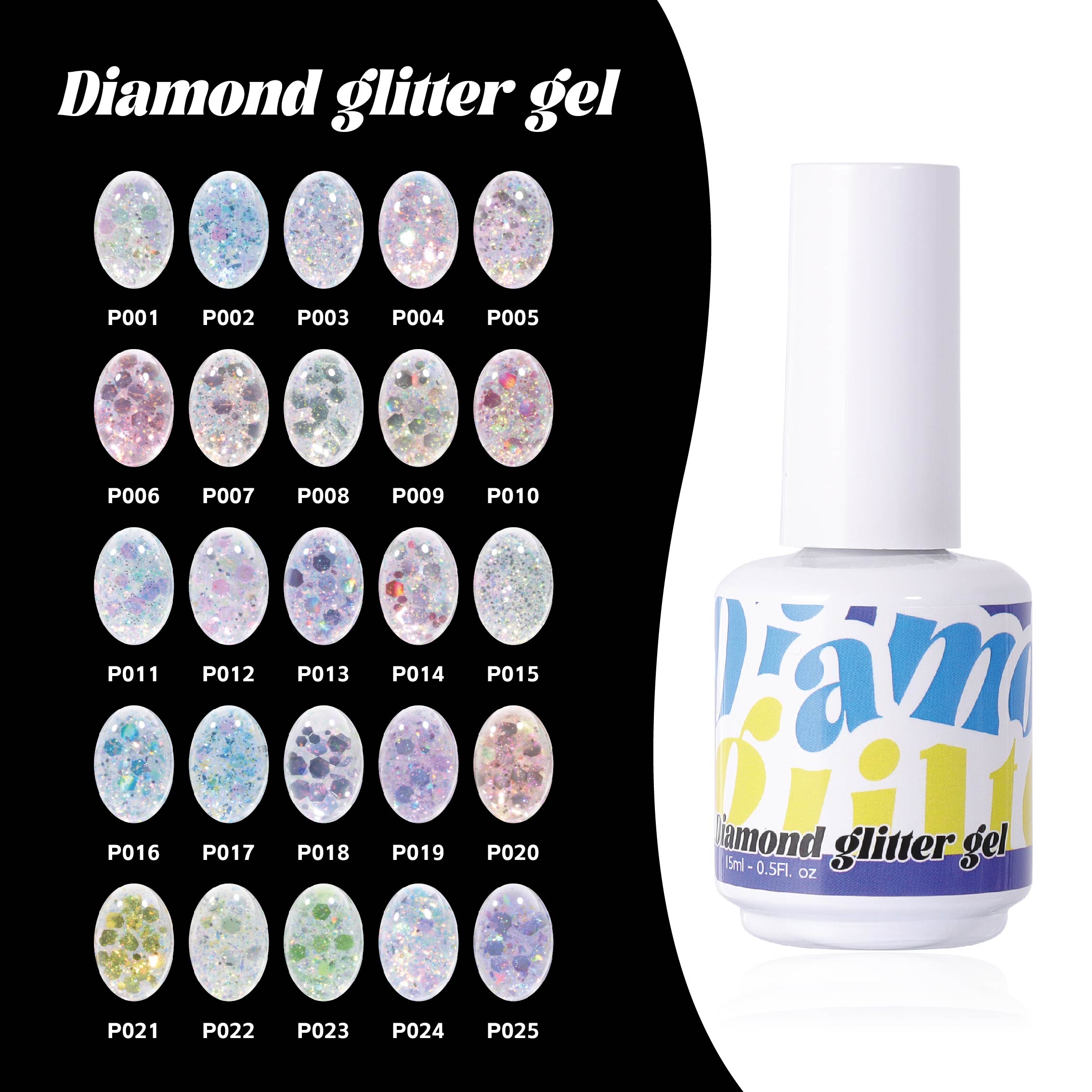 Diamond glitter gel