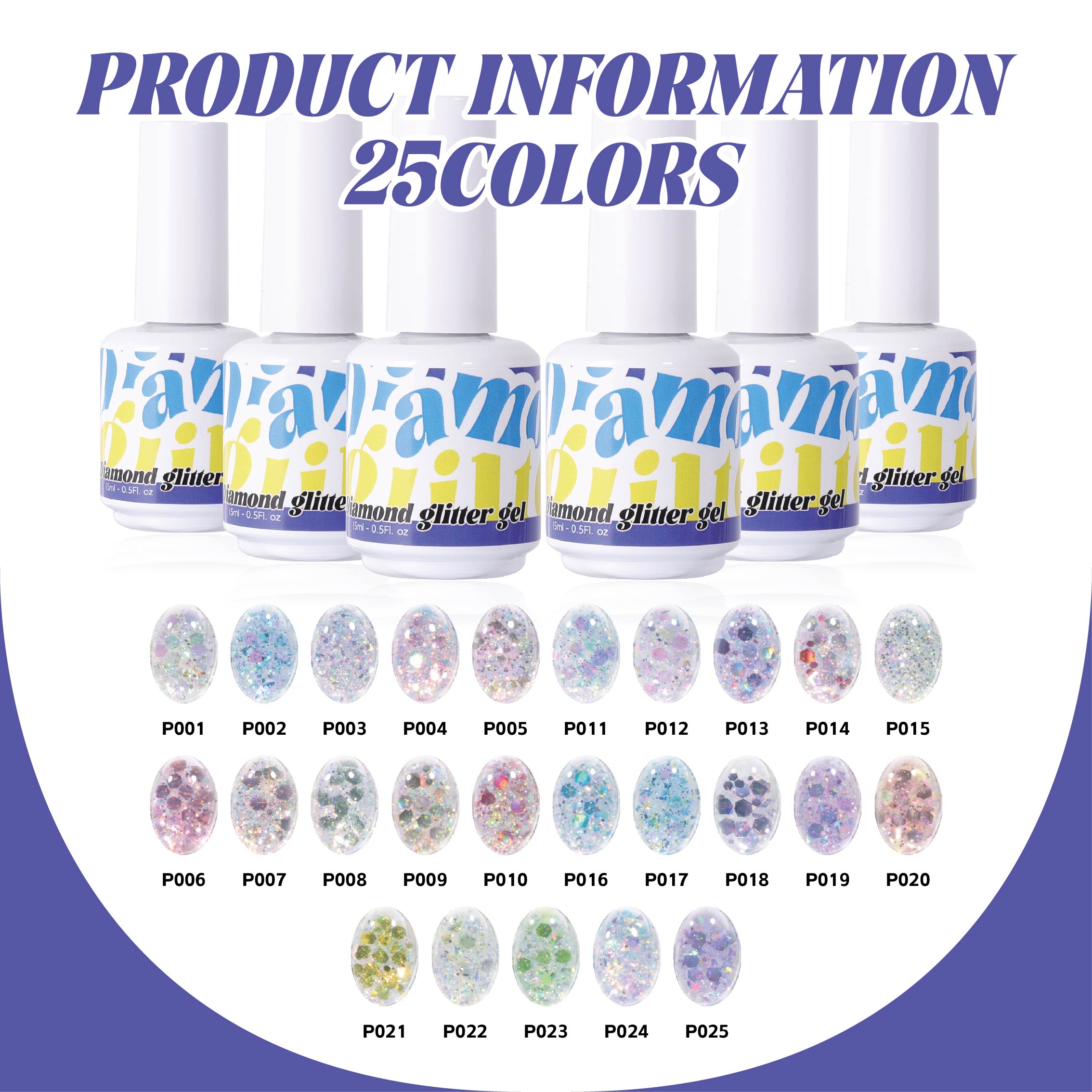 Diamond glitter gel