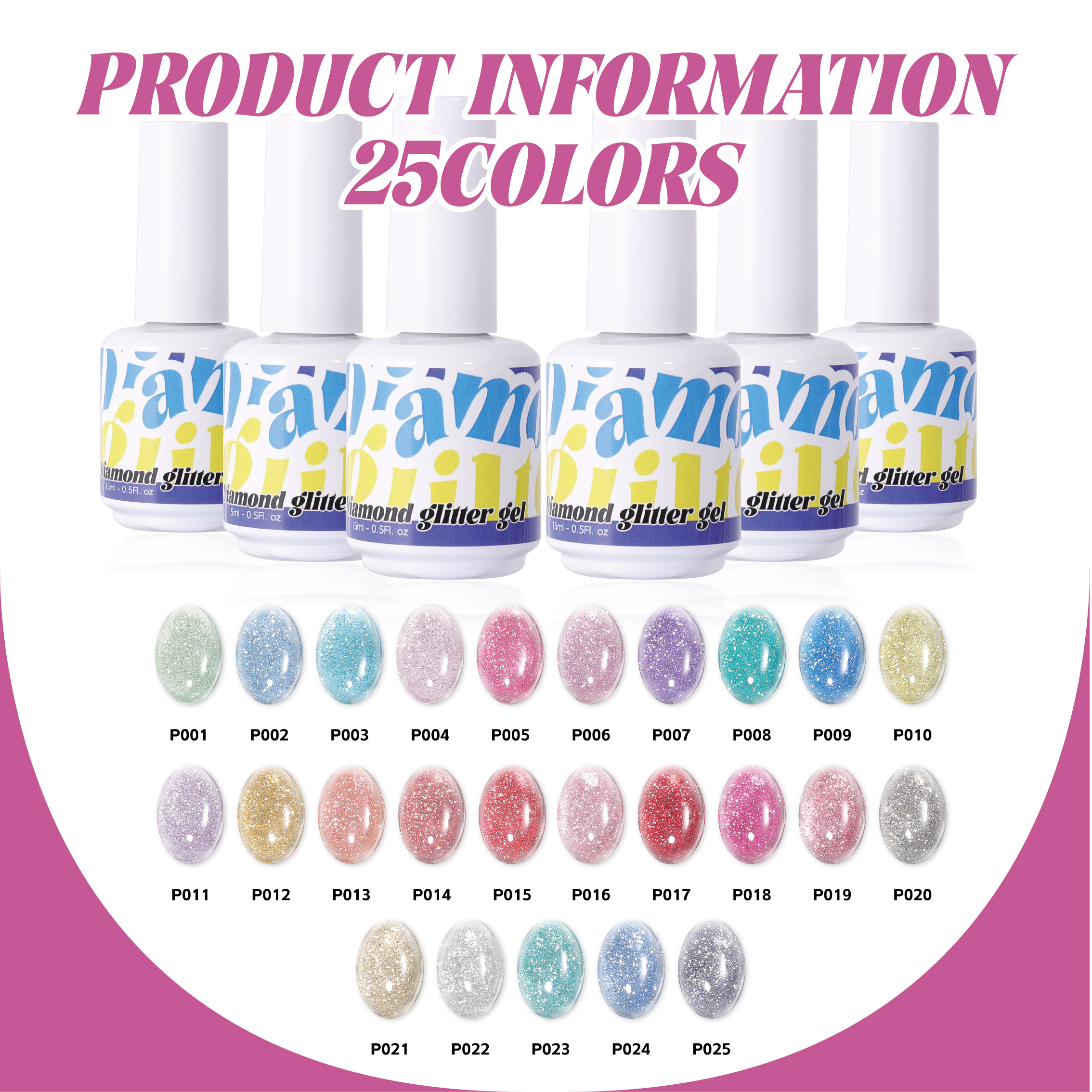 Diamond glitter gel